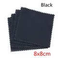 Lot de chiffons de polissage noirs en microfibre pour bijoux, taille 8x8 cm, bords crantés - 10 Pièces/Paquet (8x8cm) / Noir