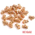DIY jewelry connector bead in KC Gold finish with hollow mesh pattern for bracelets - KC Gold