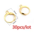 Détail de crochets de boucles d'oreilles dorés DIY, 14mm de long et 12mm de diamètre - Style Dormeuse Classique Or (K2-40)