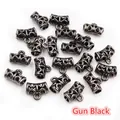 Gun black alloy 12x9mm hollow bail bead for DIY jewelry bracelets and necklaces - Gunmetal