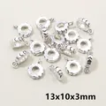 Silver alloy heart engraved DIY spacer beads for jewelry making, size 13x10x3mm - Heart Pattern Ring (F2-10) / 20 Pieces Set / Antique Silver