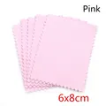 Chiffons de polissage rose 6x8cm en microfibre avec bords dentelés pour bijoux - 10 Pièces/Paquet (6x8cm) / Rose