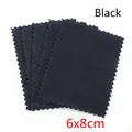 Paquet de chiffons microfibres noirs 6x8cm pour le nettoyage des bijoux et l'argent - 10 Pièces/Paquet (6x8cm) / Noir
