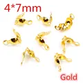 Pack of golden double loop end covers for DIY jewelry making size 4x7mm - Iron / 4x7mm / Gold