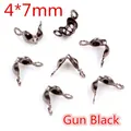 DIY 4x7mm gun black calottes and metal bead covers for necklace jewelry making - Iron / 4x7mm / Gunmetal