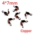 Red copper finish 4x7mm fold-over crimp bead ends for jewelry making DIY accessory - Iron / 4x7mm / Copper