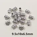 Perline in lega d'argento antico da 9,5x10x6,5mm per la creazione di gioielli fai-da-te - Stile Ornamento in Rilievo (F2-15) / Confezione da 20 Pezzi / Argento antico