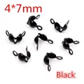 Black 4x7mm metal clamshell bead tips for DIY jewelry making and connector crafts - Iron / 4x7mm / Black
