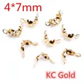 DIY jewelry 4x7mm KC gold calotte ends bead tips for necklace and bracelet making - Iron / 4x7mm / KC Gold