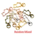 Cat shaped lobster clasps in mixed metal colors with a rotating ring structure - Cat Style (AF5-55) / Random Mixed Colors