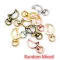 Moon shaped metal lobster clasps in gold silver and bronze for keychains and charms - Moon Style (AF5-56) / Random Mixed Colors