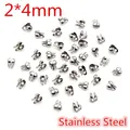 Bulk 2x4mm stainless steel clam shell knot covers for DIY jewelry making - Stainless Steel / 2x4mm / Steel