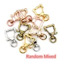 Cat head shaped swivel lobster clasps in mixed metallic gold silver rose gold colors - Cat Head Style (AF5-59) / Random Mixed Colors