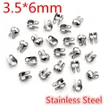 Bulk 3.5x6mm bright silver stainless steel crimp beads for DIY jewelry making - Stainless Steel / 3.5x6mm / Steel