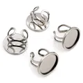 Set di basi per anelli da 20mm in acciaio inossidabile con gambo forato per gioielli DIY - Stile Tondo