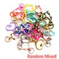 Mixed candy colors and metal shapes lobster claw clasps for DIY keychains jewelry making - Mixed Shapes (AF5-64) / Random Mixed Colors