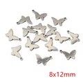 Silver stainless steel butterfly charms for jewelry making measuring 8x12mm - Butterfly Style (I2-14)