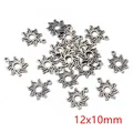 Antique silver sun charm pendant 12x10mm for jewelry making and DIY accessories - Sun Style (I2-15)