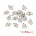 Spookvormige roestvrijstalen bedeltjes in zilver voor sieraden maken 12x10mm - Cartoon Geest Stijl (I2-19)