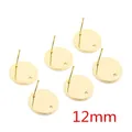 DIY jewelry making 12mm gold plated stainless steel flat stud earring base with loop - 12mm Smooth Round Base (AF5-27) / 20 Pieces Set / Gold