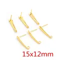 15x12mm stainless steel gold earring posts with loop for DIY jewelry making - 15x12mm Irregular Base (K3-36) / 20 Pieces Set / Gold