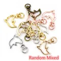Dolphin shape metal swivel snap hooks in mixed metallic finishes for DIY keychains - Metallic Dolphin Style (AF5-57) / Random Mixed Colors