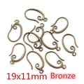 19x11mm Bronze Kidney Ear Hooks with Spiral Detail for DIY Jewelry Making 10pcs - 19x11mm / Antique Bronze