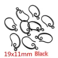 DIY jewelry hooks 19x11mm in black finish for earring making accessory 10pcs pack - 19x11mm / Black