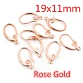 DIY rose gold earring hooks 19x11mm copper plated jewelry findings for handcrafted making - 19x11mm / Rose Gold