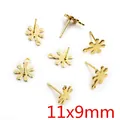 Star-shaped golden stainless steel stud earring components with loop, 11x9mm size - 11x9mm Star Base (AF3-09) / 20 Pieces Set / Gold