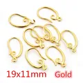 Set of 8 gold copper ear hooks measuring 19x11mm for DIY jewelry making and crafts - 19x11mm / Gold