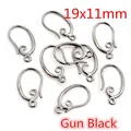 Gun black French ear hooks in 19x11mm size with scroll design for DIY jewelry making - 19x11mm / Gunmetal