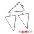 Zilveren roestvrijstalen driehoekige frames voor DIY sieraden maken 44x29mm - Driehoeksvorm (I2-03)