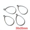 Set van vier 30x20mm roestvrijstalen traanvormige hangers voor DIY sieraden maken - Waterdruppelvorm (I2-04)