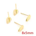 8x5mm gold stainless steel teardrop earring studs with hanging loop for DIY jewelry - 8x5mm Teardrop Base (Z6-31) / 20 Pieces Set / Gold
