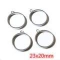 Set van 4 zilveren roestvrijstalen ronde hangers voor DIY-sieraden 23x20mm - Ronde Vorm (I2-06)