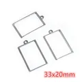 Drie zilveren rechthoekige hangers voor het maken van DIY-sieraden van 33x20mm - Rechthoekvorm (I2-08)