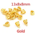 DIY jewelry connector accessory 13x8x8mm gold alloy spacer beads for necklace - Hollow Pattern Style / 13x8x8mm (20 Pieces/Pack) / Gold (R4-07)