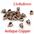 Antique copper alloy bail beads with hollow relief pattern for DIY jewelry 13x8mm - Hollow Pattern Style / 13x8x8mm (20 Pieces/Pack) / Antique Copper (R3-12)