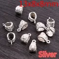Silver alloy spacer beads with vintage embossed pattern, 13x8x8mm jewelry connector - Hollow Pattern Style / 13x8x8mm (20 Pieces/Pack) / Silver (P7-16)