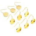 Ten gold stainless steel earring settings with round bezel trays for DIY jewelry making - US 8 / Gold
