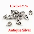 Antique silver DIY jewelry connector beads with scroll pattern, size 13x8x8mm - Antique Silver (R4-13)