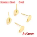 Golden stainless steel water drop earrings 8x5mm DIY jewelry making accessories set - 8x5mm Waterdrop / Gold