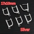 Lot de 6 crochets d'oreilles argentés 17x10mm pour la création de bijoux DIY - Dormeuses Argentées (AF6-41) / 17x10mm