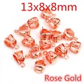 Rose gold hollow patterned pinch bails for DIY jewelry making in 13x8x8mm size - Rose Gold (R6-24)