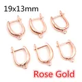 Lot de 6 crochets d'oreilles en cuivre plaqué or rose pour bijoux DIY 19x13mm - Dormeuses Or Rose (AF6-46) / 19x13mm