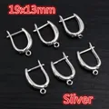 Lot de 6 crochets boucles d'oreilles en cuivre argenté 19x13mm pour bijoux DIY - Dormeuses Argentées (AF6-47) / 19x13mm