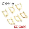 Accesorios para joyas DIY con 6 ganchos de oreja en forma de D oro KC 17x10mm - Ganchos de Palanca Oro KC (AF6-39)