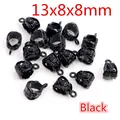 Black alloy DIY jewelry pendant connector with embossed scrolls in 13x8x8mm size - Black (P2-30)