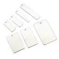 Set of 7 polished stainless steel rectangle pendants for DIY necklaces and tags - Random Mixed